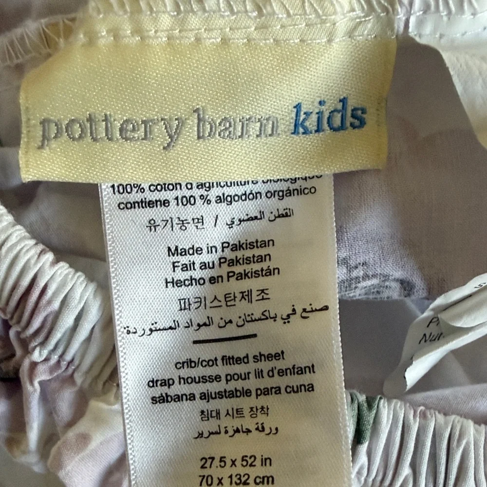 Pottery Barn Kids Floral Crib Sheet Pink Lavender Green Fitted Nursery Bedding